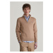 SVETER GANT CASUAL COTTON HALFZIP KHAKI MEL