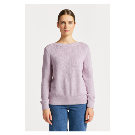 SVETER GANT COTTON TEXTURE BOAT NECK SOOTHING LILAC