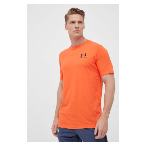 Tričko Under Armour pánsky, oranžová farba, s potlačou, 1326799