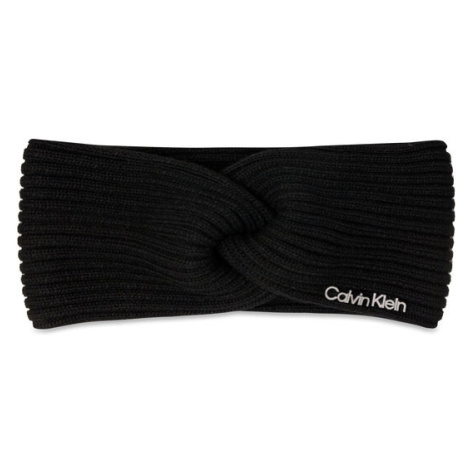 Calvin Klein Textilná čelenka Ck Must Logo Twisted Headband K60K611400 Čierna
