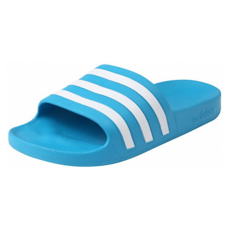 ADIDAS SPORTSWEAR PlÃ¡Å¾ovÃ© / kÃºpacie topÃ¡nky 'Adilette Aqua'  azÃºrovÃ¡ / biela