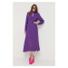 Šaty Ivy Oak fialová farba, maxi, rovný strih