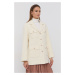 Kabát s prímesou vlny Miss Sixty krémová farba, prechodný, oversize