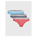 Súprava troch dámskych krajkových nohavičiek v červenej, modrej a čiernej farbe Tommy Hilfiger U