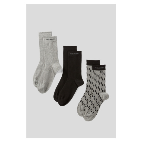 Ponožky Karl Lagerfeld K/Monogram Socks 3 Pack Black/Gray