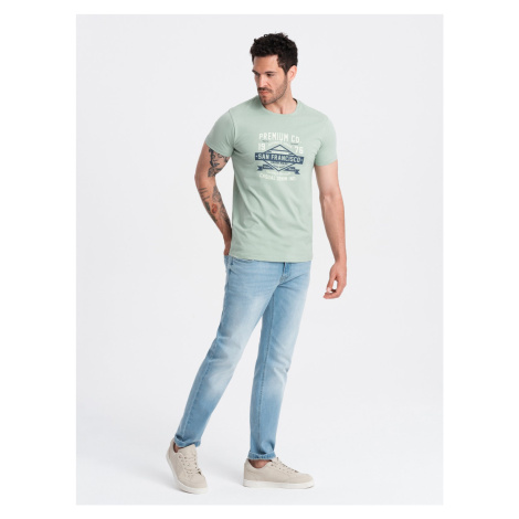 Ombre Men's San Francisco printed cotton t-shirt - ash