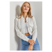 Bianco Lucci Women's Double Pocket Bomber Jacket