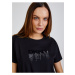 Čierne dámske tričko DKNY Embellished Drip