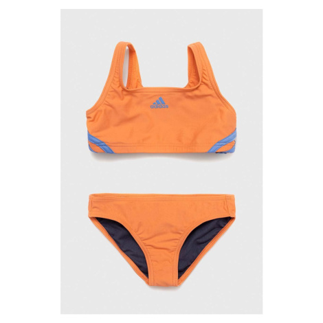 Dvojdielne detské plavky adidas Performance 3S BIKINI oranžová farba