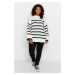 Trendyol Curve Ecru Striped Crew Neck Knitwear Sweater