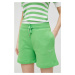 Šortky Tommy Hilfiger dámske, zelená farba, jednofarebné, vysoký pás, WW0WW38348