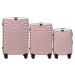 ROSEGOLD 3DIELNA SADA KUFROV PEAFOWL PEA01, SET OF 53 SUITCASES (L,M,S) WINGS, ROSE GOLD