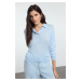 Trendyol Blue Thin Polo Neck Knitted Sweater