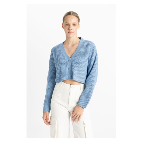 DEFACTO Regular Fit V-Neck Knitwear Basic Cardigan