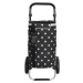 GO & UP Shop & Go nákupná taška na kolieskach s termovreckom - čierna s bodkami - 41L