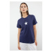 Trendyol Navy Blue 100% Cotton Star Printed Regular/Normal Pattern Crew Neck Knitted T-Shirt