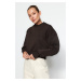 Trendyol Brown Thick Inside Polar Stitching Detailed Regular/Normal Pattern Knitted Sweatshirt