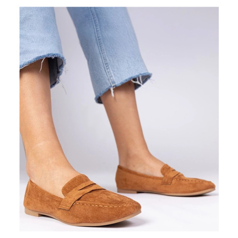 Gemre Hnedé elegantné mokasíny z eko-semišu Palmarina