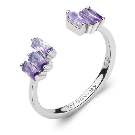 Brosway Blyštivý otvorený prsteň Fancy Magic Purple FMP15 S