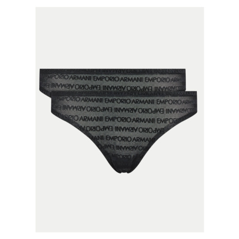 Emporio Armani Underwear Súprava 2 kusov stringových nohavičiek 163333 3F204 00020 Čierna