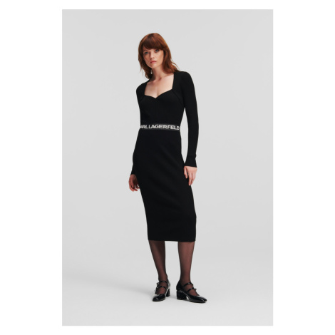 Šaty Karl Lagerfeld Lslv Logo Knit Dress Black