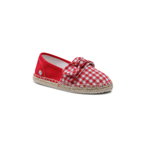 červené dievčenské espadrilky
