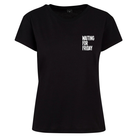 Ladies Waiting For Friday Box Tee Black mister tee