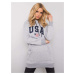 Women's sweatshirt RUE PARIS gray melange with print