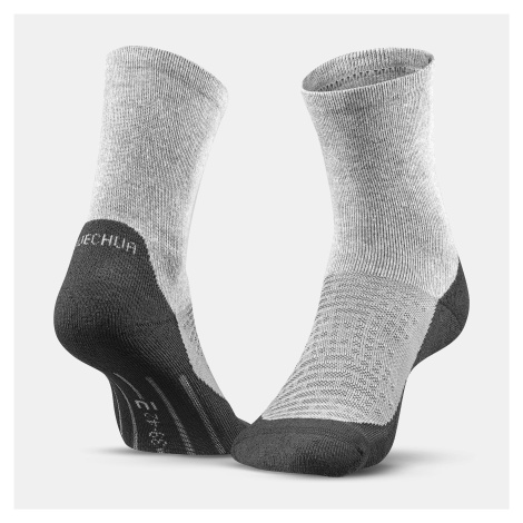 Ponožky Hike 100 vysoké súprava 2 párov sivo-modré QUECHUA
