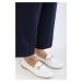 Shoeberry Women's Tiana White Skin Buckle Casual Loafer