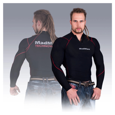 MadMax Compression Long Sleeve T-Shirt with Zipper MSW903 Black and Red S