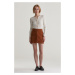 SUKŇA GANT SUEDE LEATHER SKIRT CACAO