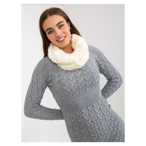 Women's neck warmer Ecru made of artificial fur