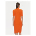 Calvin Klein Každodenné šaty Stretch Jersey Asymmetric Dress K20K206498 Oranžová Slim Fit