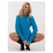 Blue women's turtleneck sweater