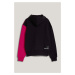 Mikina Karl Lagerfeld Jeans Klj Blocked Hoodie Black/Cabaret