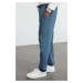 Trendyol Indigo Oversize/Wide Cut Fabric Mix Sweatpants