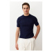 Trendyol Navy Blue Slim-Tight Fit Crew Neck Basic Knitwear T-shirt