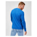 GAP V-INTX WAFFLE CREW LOGO Pánske tričko s dlhým rukávom, modrá, veľkosť