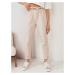 Women's ERLON fabric trousers, light beige Dstreet