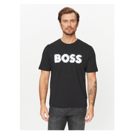 Boss Tričko Tedigitallogo 50503542 Čierna Regular Fit Hugo Boss