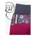 Tmavoružové dievčenské softshellové kvetované nohavice s vysokým pásom Unuo