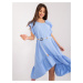 Light blue asymmetrical dress with ruffles