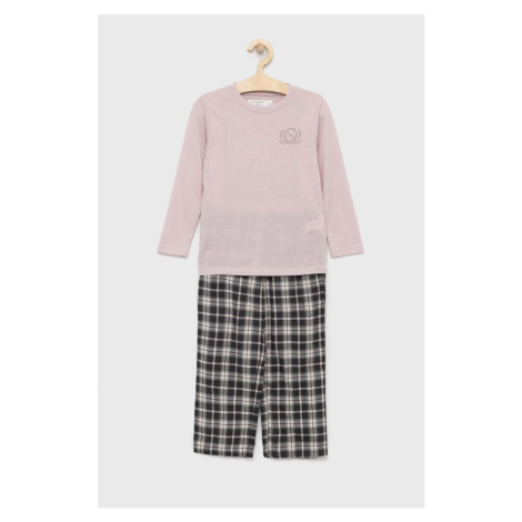 Detské pyžamo Abercrombie & Fitch ružová farba, jednofarebná