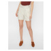 Beige Striped High Waist Shorts VERO MODA Gally - Women