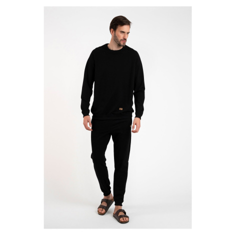 Men's Hector tracksuit, long sleeves, long pants - black Italian Fashion
