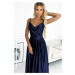 Elegantné tmavomodré maxi šaty DANIELE 299-12 dark blue