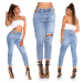 Sexy Mom Fit Highwaist Jeans mit Cut-Outs denimblue 32