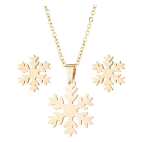 Sada šperkov z ocele snehová vločka Zlatá