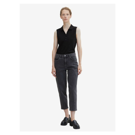 Dark Grey Women's Shortened Straight Fit Jeans Tom Tailor - Women